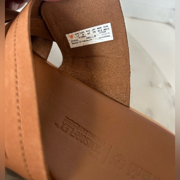 NWOT TIMBERLAND ADLEY SHORE LEATHER SLIDE Sz.11,SENSORFLEX TECHNOLOGY, NEUTRAL - Picture 6 of 8